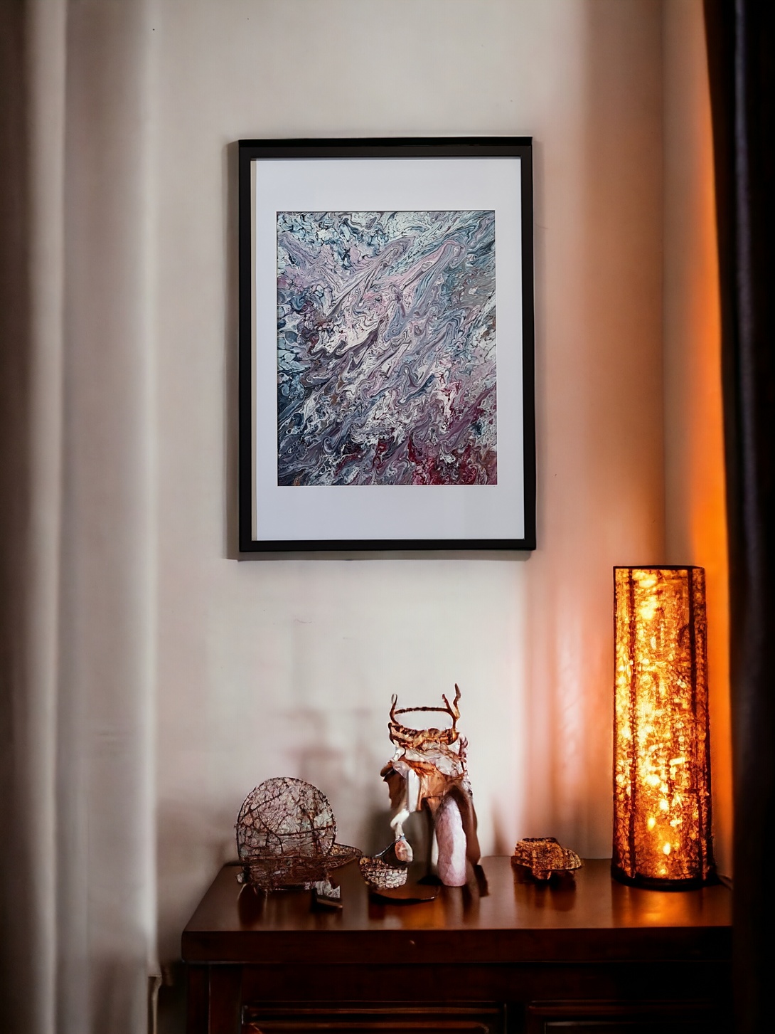  Acrylic Pour Painting, Modern Frame | Bold Color Palette 