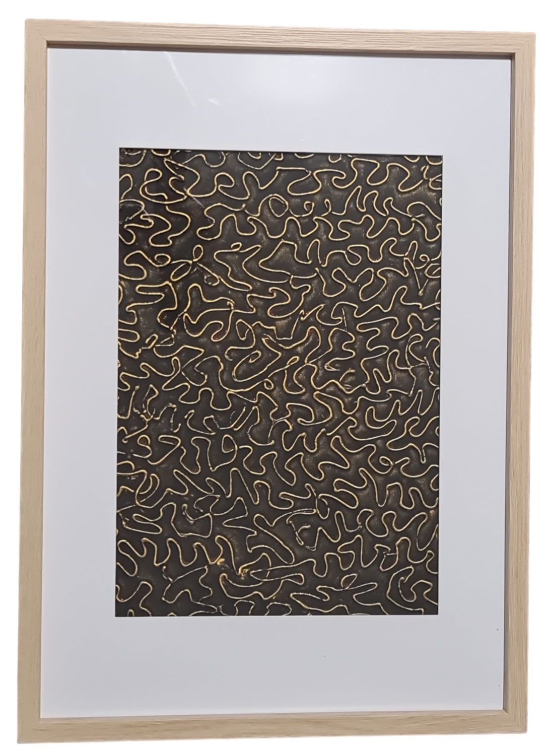 Textured Abstract Art: Black and Gold, Paper Sculpture Design
