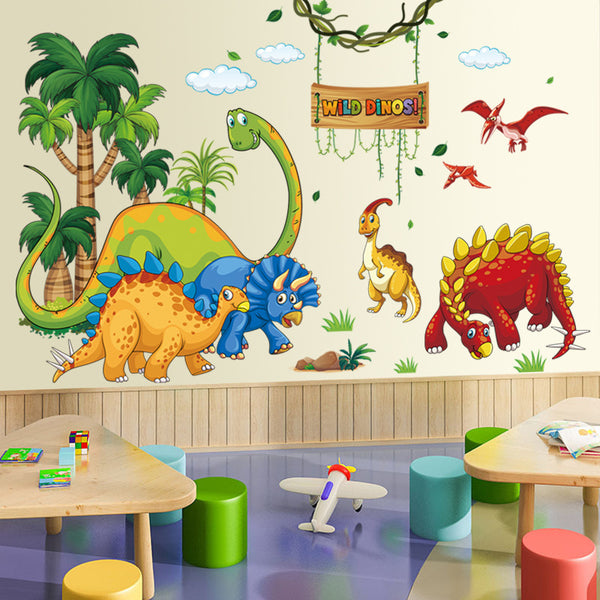Dinosaur Wall Stickers for Kids | Removable Jurassic Decor